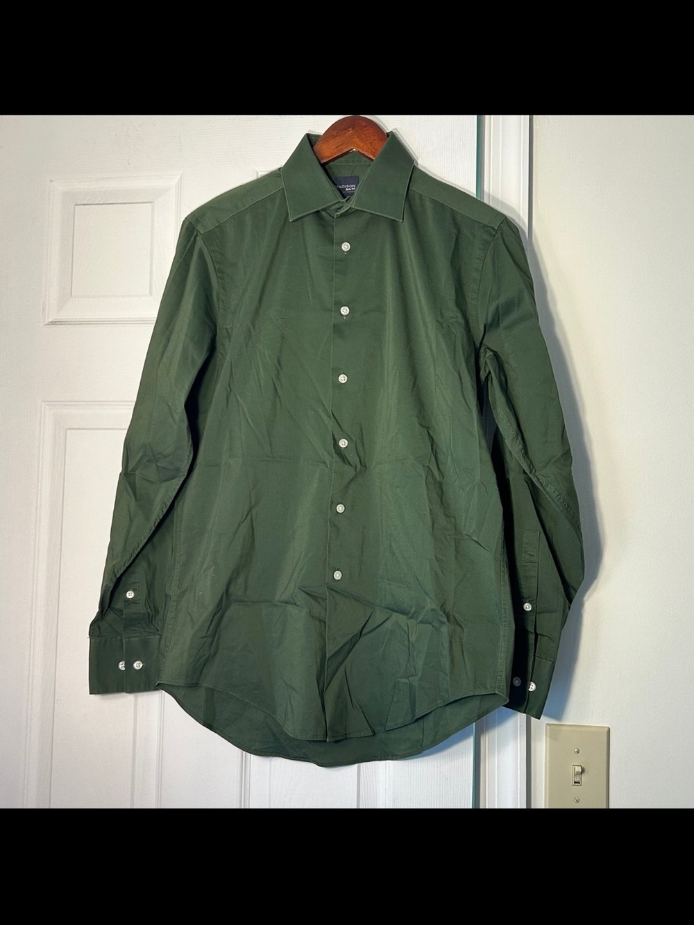 Madison Olive Green Button-Down Dress Shirt